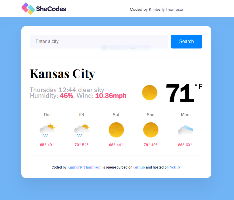 weather app preview